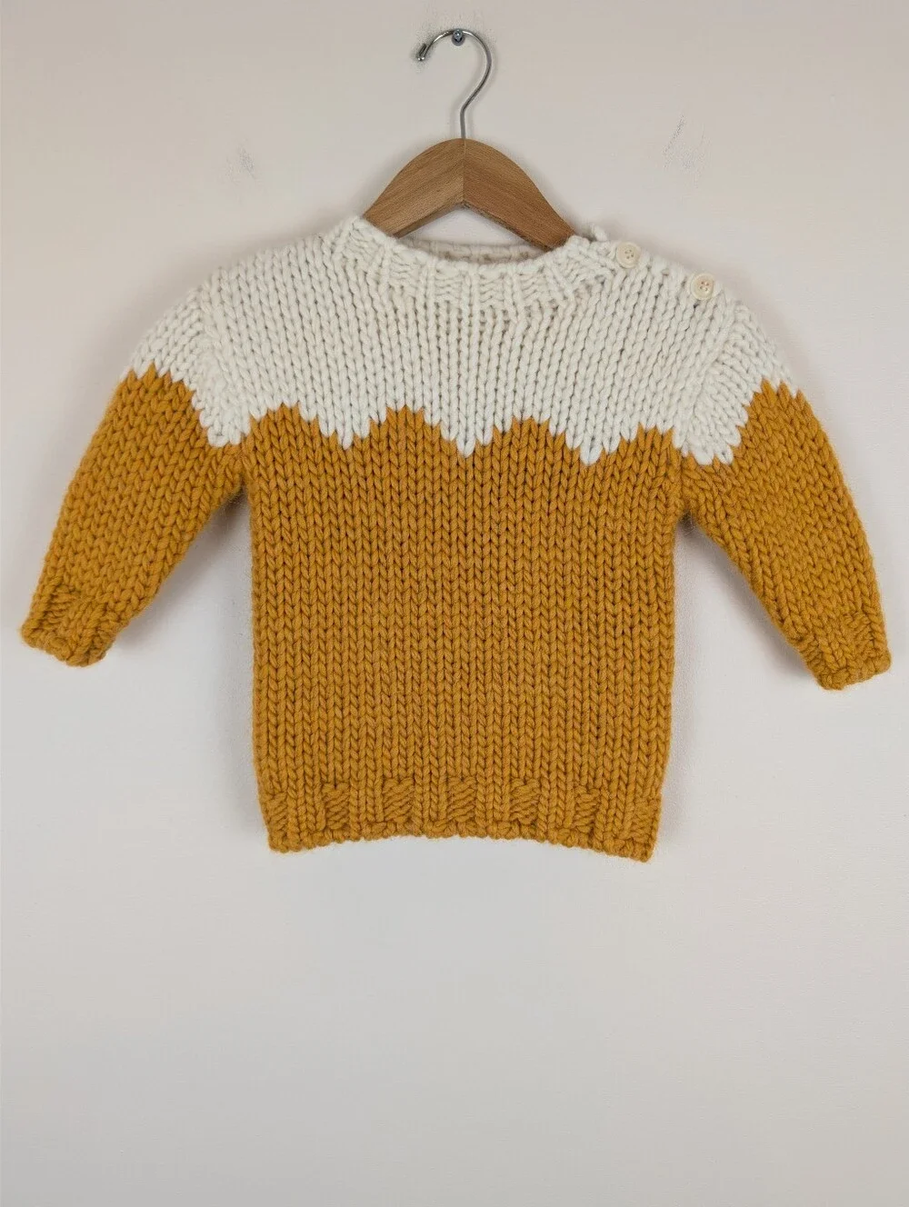 Bobo Choses Chunky Knit Wave Wool Blend Sweater